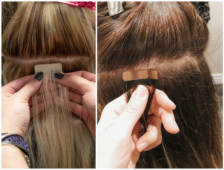 single-sided tape in hair extensions