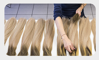 Select qualified hair from raw hair bulk