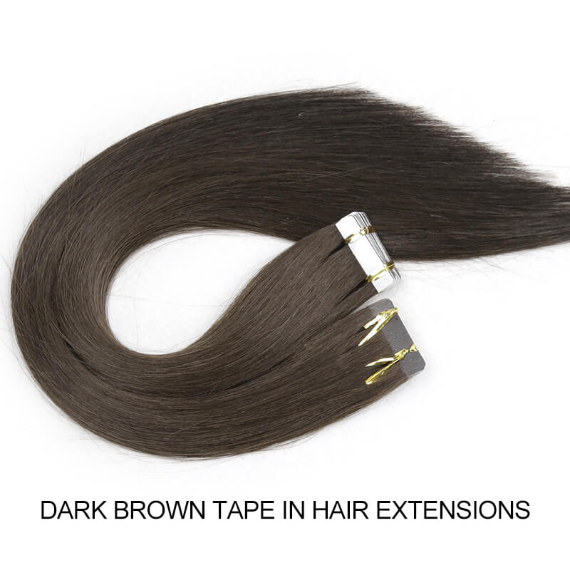 wholesale dark brown Tape In human hair Extensions